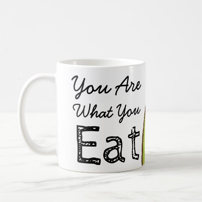 Êtes vous ce qui vous mangez la tasse de café (Gauche)