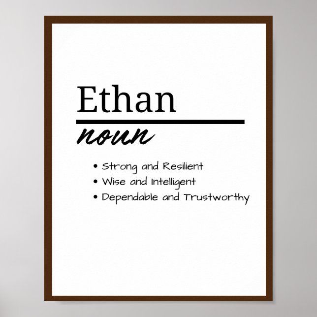 Ethan, Personalisierte Bezeichnung für Junge Poster (Vorne)