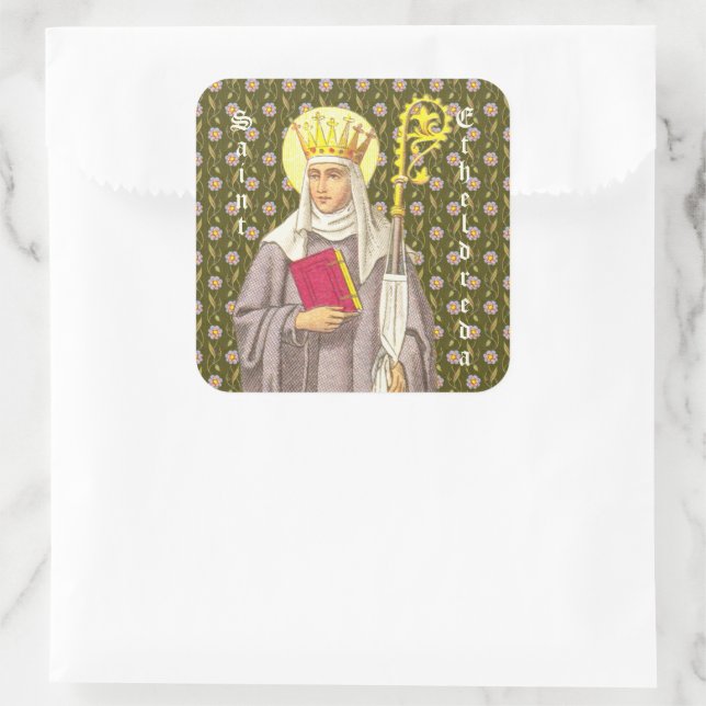 Etheldreda (Audrey) (P 003) Quadratischer Aufkleber (Tasche)