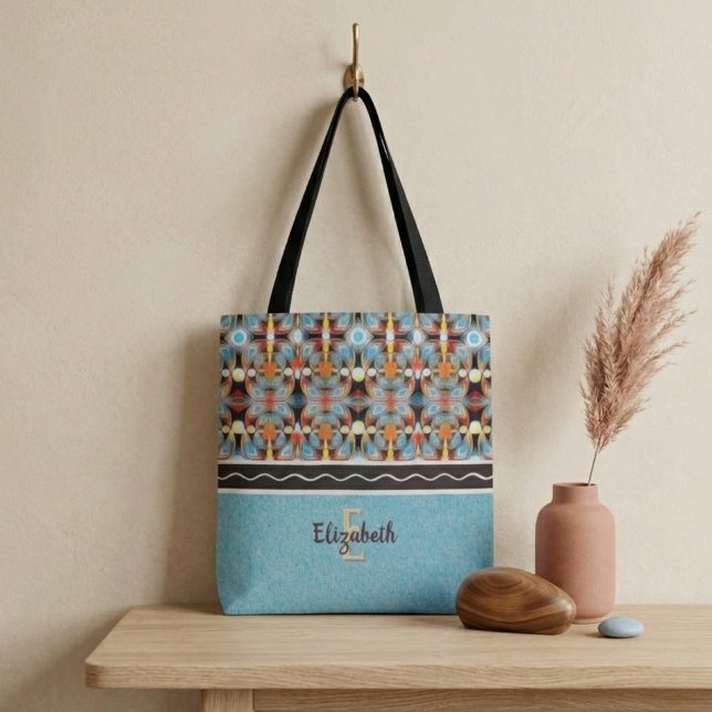 Ether-Leuchten gelb, orange, blau und schwarz Tasche (Von Creator hochgeladen)