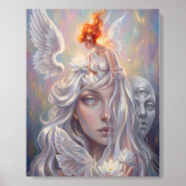 Ethereal Angel Wall Art Photo Tile Holz-Fotofliesen