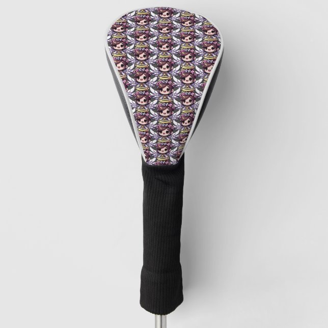 Ethereal Angelic Chibi - Engel, Halo, Blume Golf Headcover (Vorderseite)
