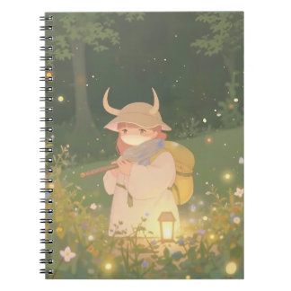 Ethereal Anime Girl mit Hörnern auf Whimsical Mead Notizblock