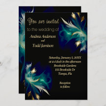 Ethereal aquamarin-blaue Goldfederhochzeit