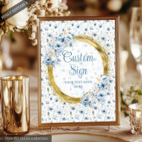 Ethereal Aquarell Pastel Blue Gold Tabletop Zeiche