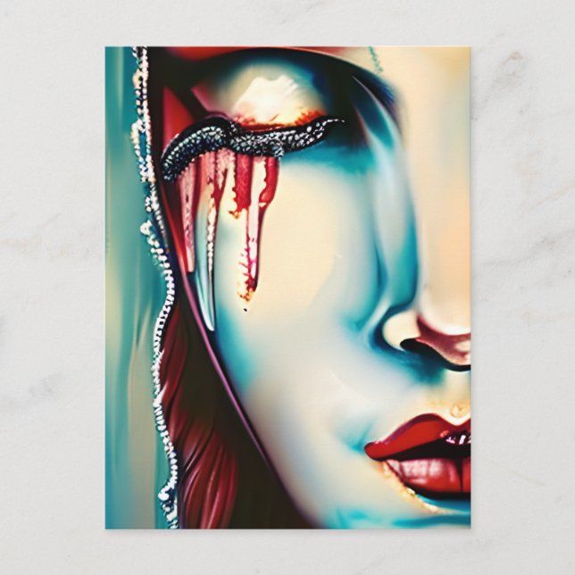 Ethereal Art Shimmery Woman Postkarte (Vorderseite)