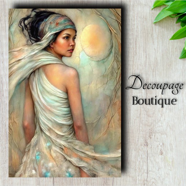 Ethereal Beauty Portrait Decoupage Seidenpapier (Ethereal Beauty Portrait Decoupage Tissue Paper)