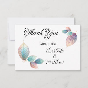 Ethereal Beauty Soft Tone Whimsical Pastel Blätter Dankeskarte