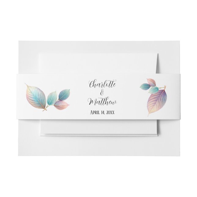 Ethereal Beauty Soft Tone Whimsical Pastel Blätter Einladungsbanderole (Vorderseite Beispiel)
