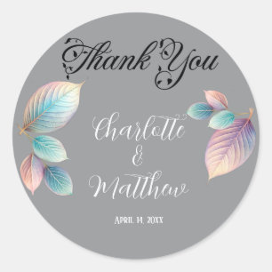 Ethereal Beauty Soft Tone Whimsical Pastel Blätter Runder Aufkleber