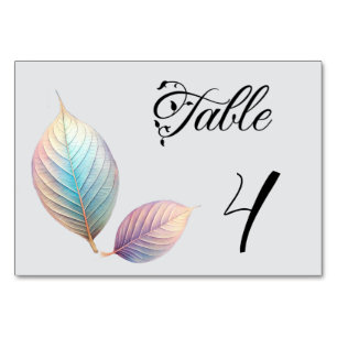 Ethereal Beauty Soft Tone Whimsical Pastel Blätter Tischnummer
