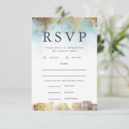 Ethereal Blau und Gold UAWG mit Auswahl RSVP Karte