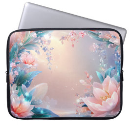 Ethereal Bloom: Eine traumhafte Fantasie der Blume Laptopschutzhülle