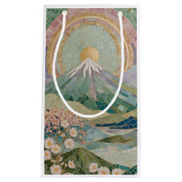 Ethereal Bloom: Pastel Mosaic Volcano in Spring Kleine Geschenktüte