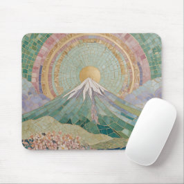 Ethereal Bloom: Pastel Mosaic Volcano in Spring Mousepad