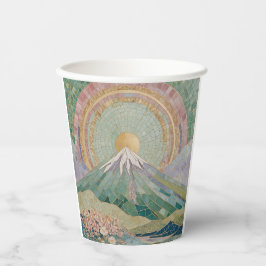 Ethereal Bloom: Pastel Mosaic Volcano in Spring Pappbecher