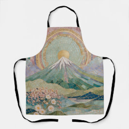 Ethereal Bloom: Pastel Mosaic Volcano in Spring Schürze