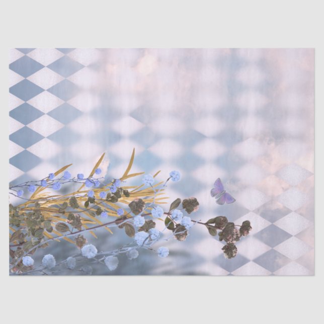 Ethereal Bloomscape Dekoupage Tissue Seidenpapier (Vorderseite)