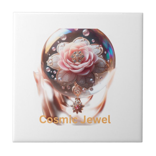 Ethereal Blossom: Juwel der Verzauberung Fliese (Vorderseite)