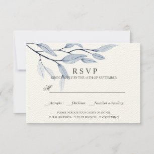 Ethereal Blue   AUSWAHL DER RSVP - MAHLZEITEN Karte