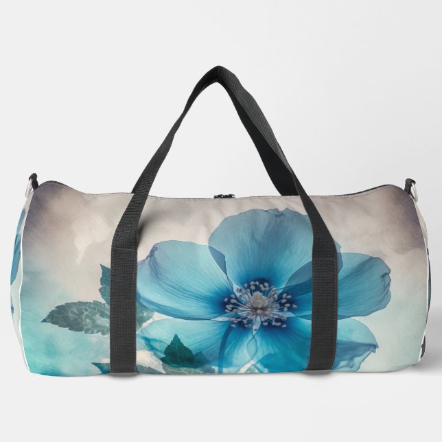 Ethereal Blue Blossom Duffle Bag (Vorderseite)