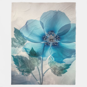 Ethereal Blue Blossom Fleecedecke