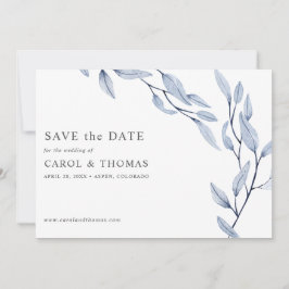 Ethereal Blue | chic botanisch Save the Date Einladung