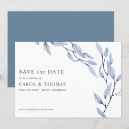 Ethereal Blue | chic botanisch Save the Date Einladung