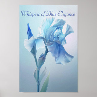 Ethereal Blue Iris: Ein Flüstern der Elegance Poster