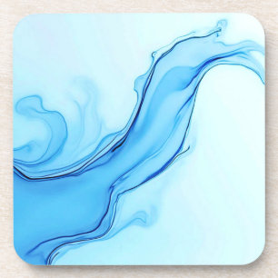 Ethereal Blue Liquid Art Wirbel Getränkeuntersetzer