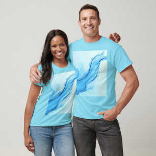 Ethereal Blue Liquid Art Wirbel T-Shirt