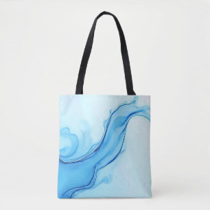 Ethereal Blue Liquid Art Wirbel Tasche