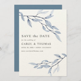 Ethereal Blue | schick VERTICAL Save the Date Einladung