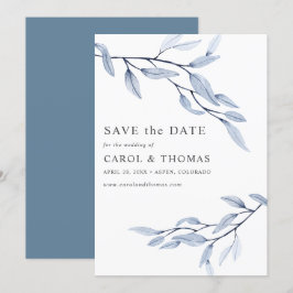 Ethereal Blue | schick VERTICAL Save the Date Einladung