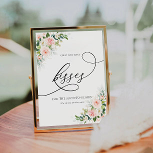 Ethereal Blush Guest How many Kisses Sign Sockelschild
