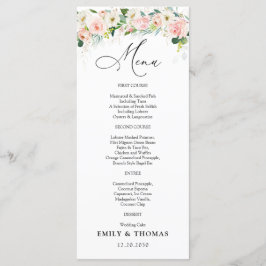 Ethereal Blush Wedding Menu Menükarte