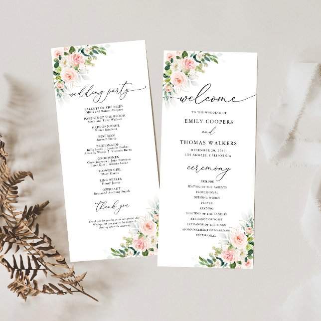 Ethereal Blush Wedding Programme (Créateur téléchargé)