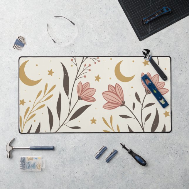 Ethereal Botanical Moonlit Motif - Floral (Poste de travail)