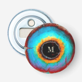 Ethereal Cosmic Eye Monogram Lebendige Abstrakte K Flaschenöffner