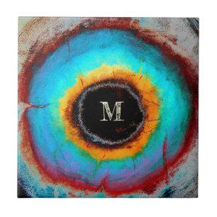 Ethereal Cosmic Eye Monogram Lebendige Abstrakte K Fliese