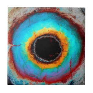 Ethereal Cosmic Eye Monogram Lebendige Abstrakte K Fliese