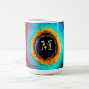 Ethereal Cosmic Eye Monogram Lebendige Abstrakte K Kaffeetasse