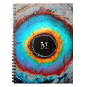 Ethereal Cosmic Eye Monogram Lebendige Abstrakte K Notizblock