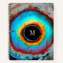 Ethereal Cosmic Eye Monogram Lebendige Abstrakte K Notizbuch