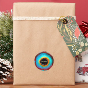 Ethereal Cosmic Eye Monogram Lebendige Abstrakte K Runder Aufkleber