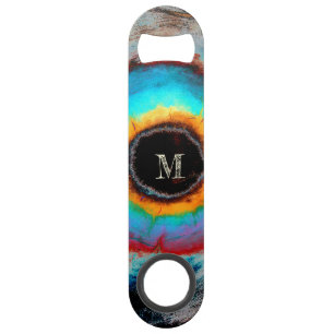 Ethereal Cosmic Eye Monogram Lebendige Abstrakte K Speed Flaschenöffner