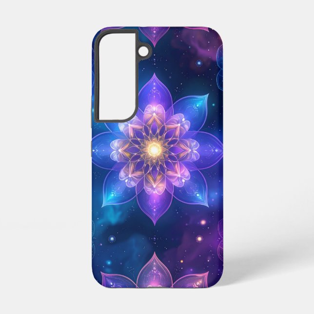 Ethereal Cosmic Lotus Glow Phone Case Samsung Galaxy Hülle (Rückseite)
