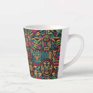 Ethereal Cyan "Eclipsed Suns and Pyramids" Latte Milchtasse