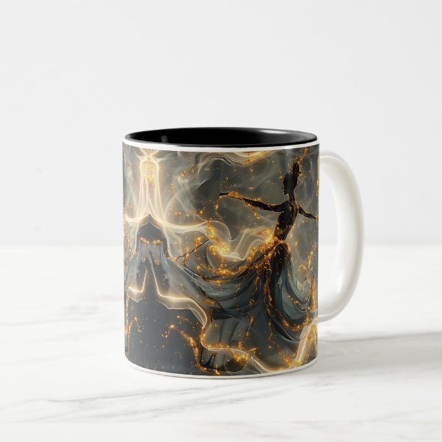 Ethereal Dance of Light, Enchanting Art, Gift for Zweifarbige Tasse (VorderseiteRechts)