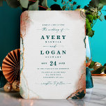 Ethereal Dark Teal & Copper Wedding Invitation Magnet<br><div class="desc">Abstract Ethereal Watercolor Dark teal Green & Copper Magnetic Wedding Invitations. This modern wedding invite is beautify hand-painted with rich colors that are perfect for Fall. Shown in the Dark Teal Wedding Color Palette colorway of: Dark Teal Peacock Green, Copper Rust, Dusty Gold, Almond Grove, and Bisque Beige. With faux...</div>